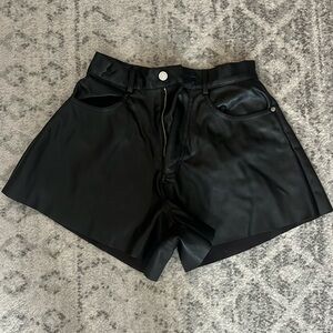 size 25 faux leather weworewhat shorts wide leg
